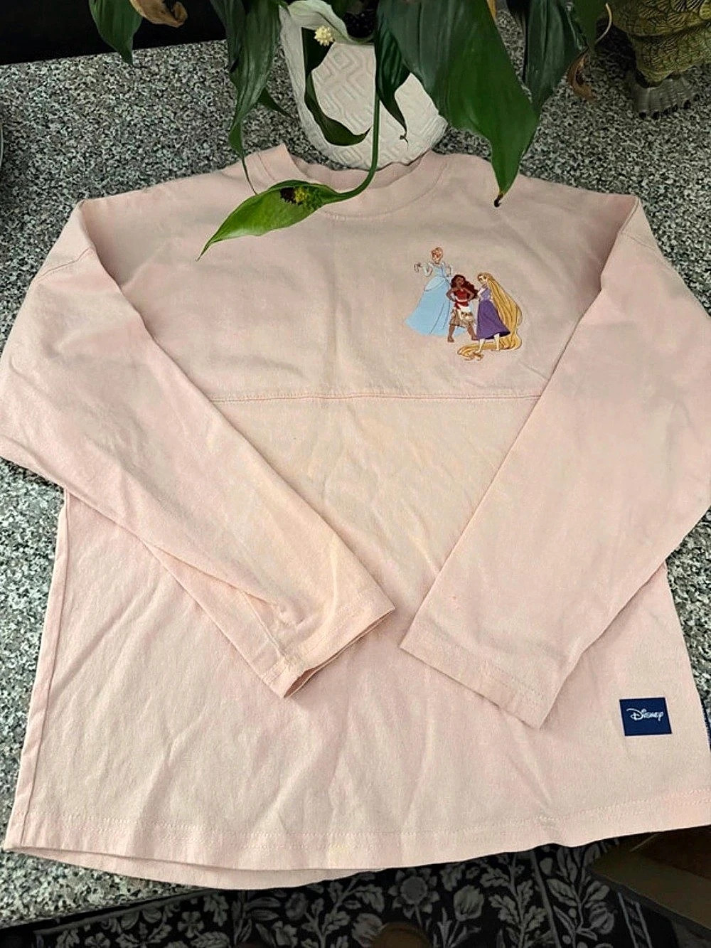 Disney Princess spirit jersey Long Sleeve Tee Girls Large Pink